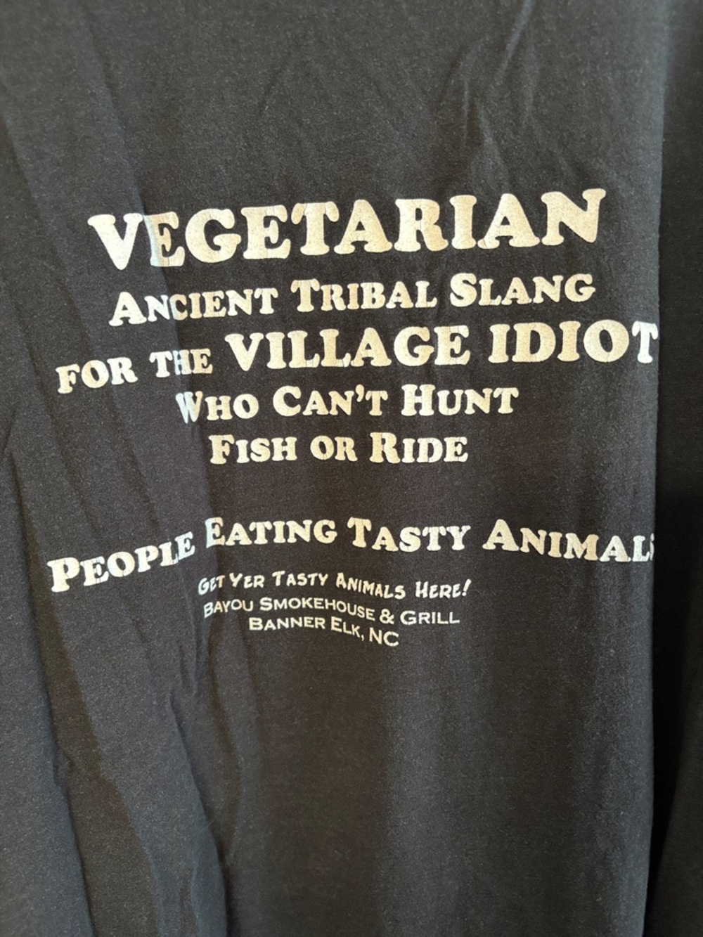 Vegetarian Graphic Tee with White Text on Black